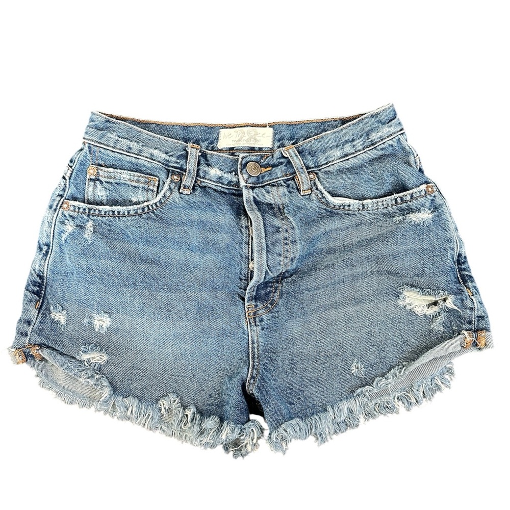 Free People Distressed Denim Cutoff Shorts Size 28 | Frayed Hem Festival Boho